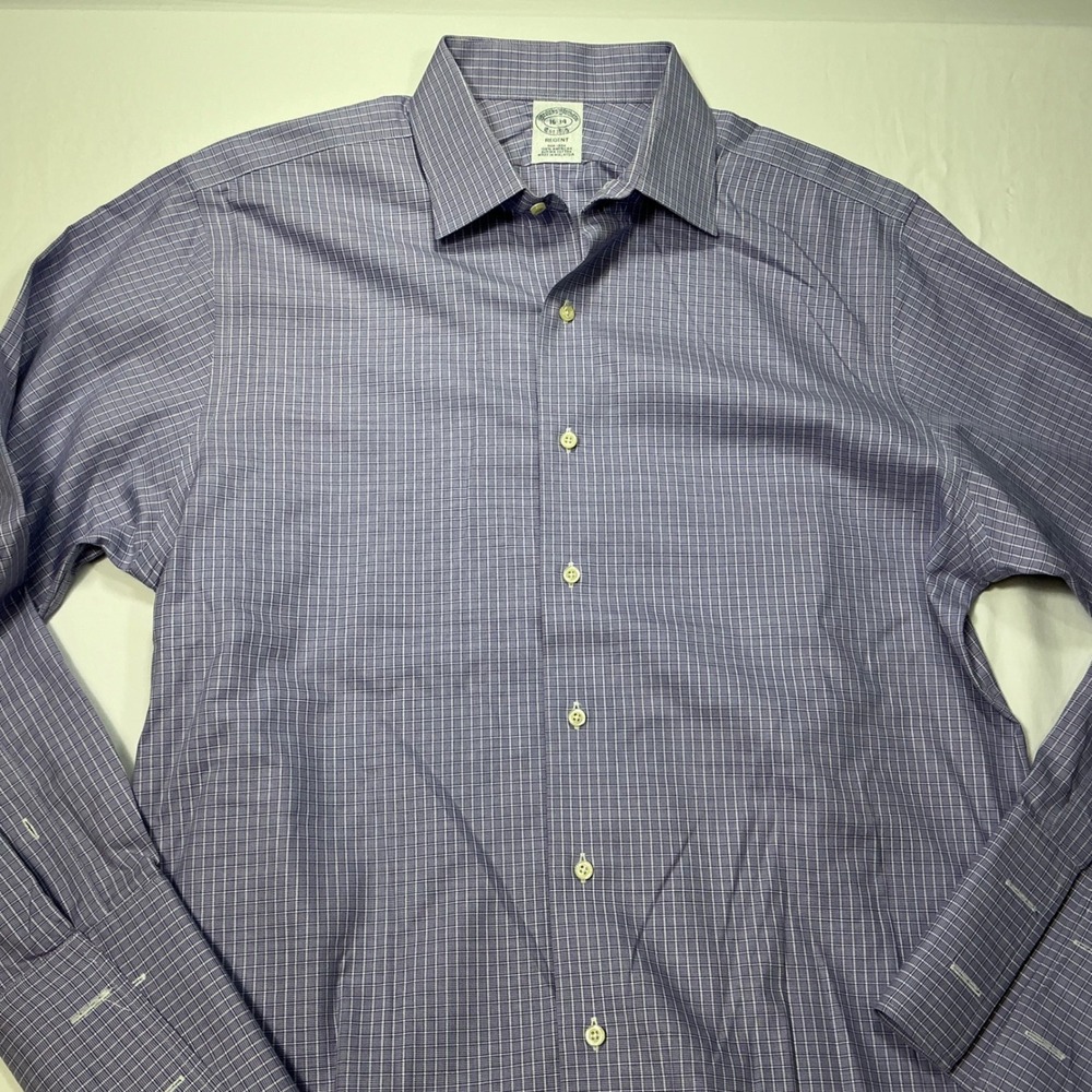 Brooks Brothers Regent Dress Shirt Plaid Checkered Button Down 16-34 - Picture 8 of 10